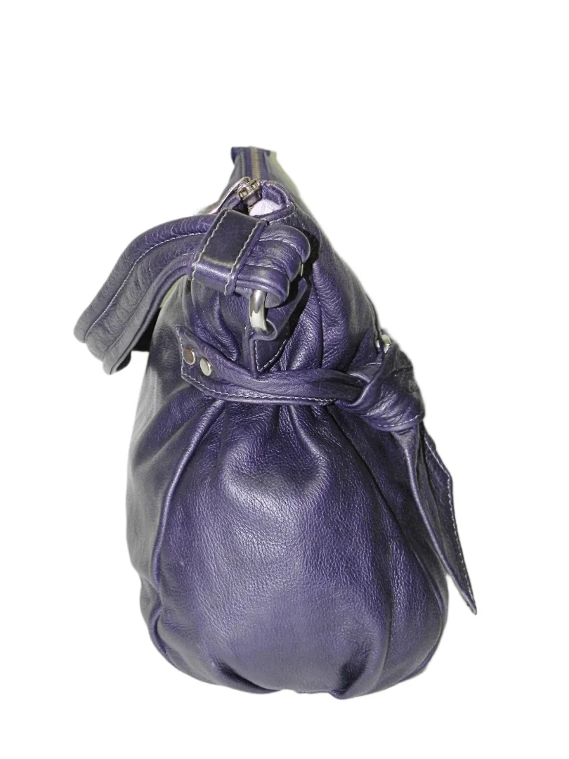 *SALAMANDER**kožna torba – tamno ljubičasta, hobo model