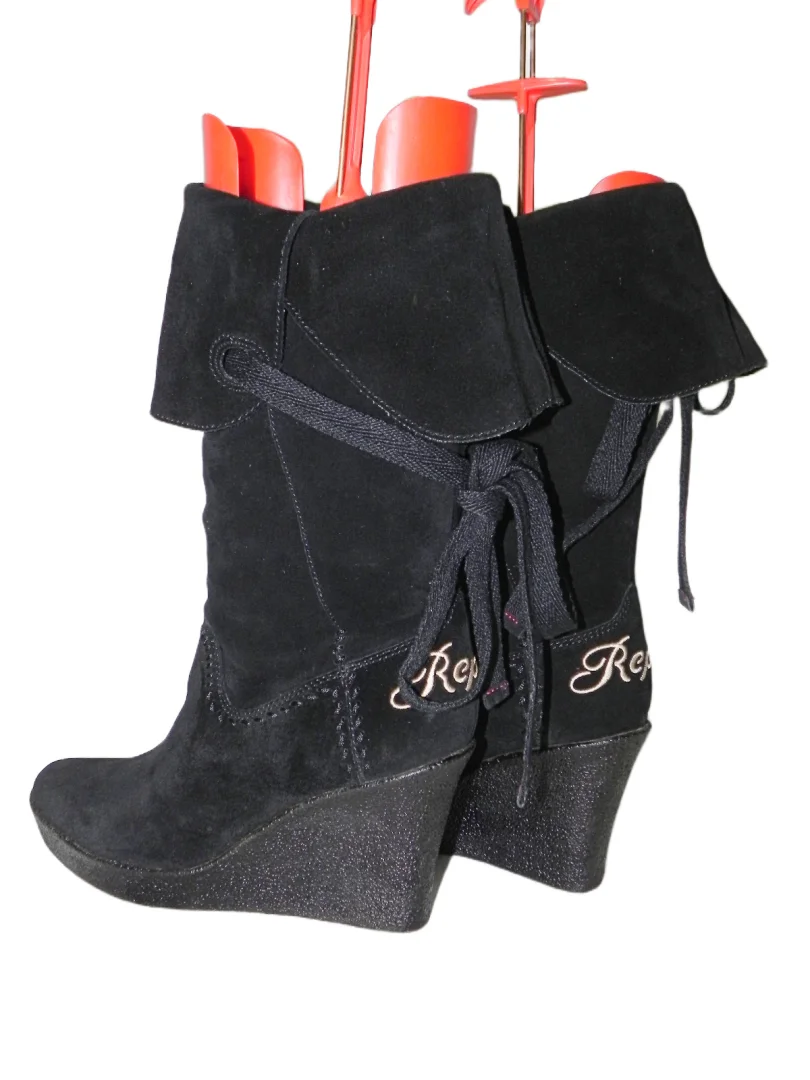 **REPLAY**kožne duge čizme-ortoped peta br.40