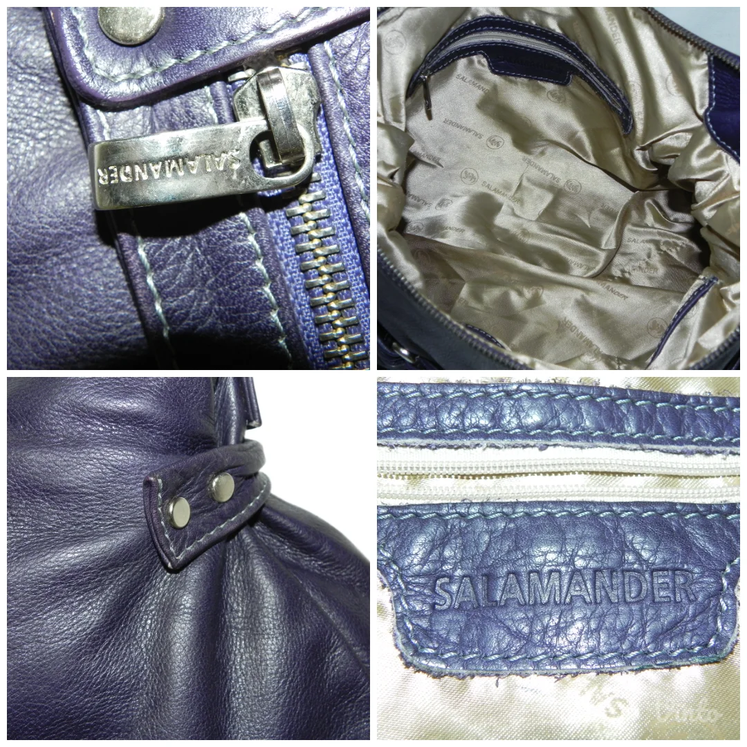 *SALAMANDER**kožna torba – tamno ljubičasta, hobo model