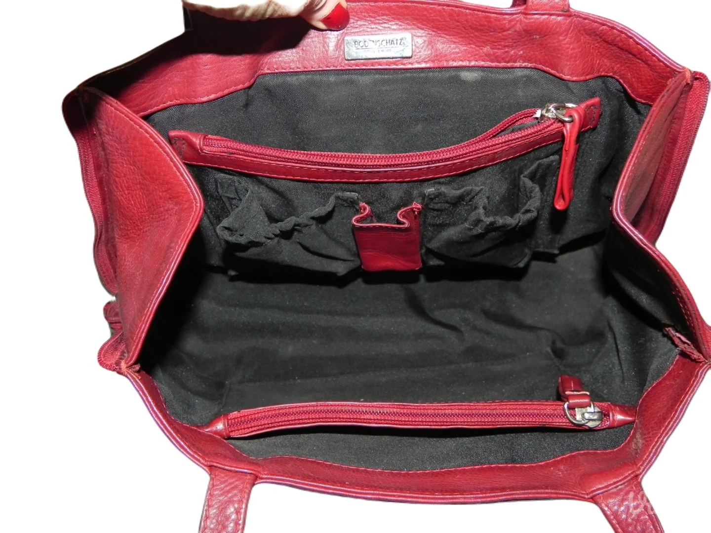 **BODENSCHATZ bags&more**kožna bordo torba preko ramena