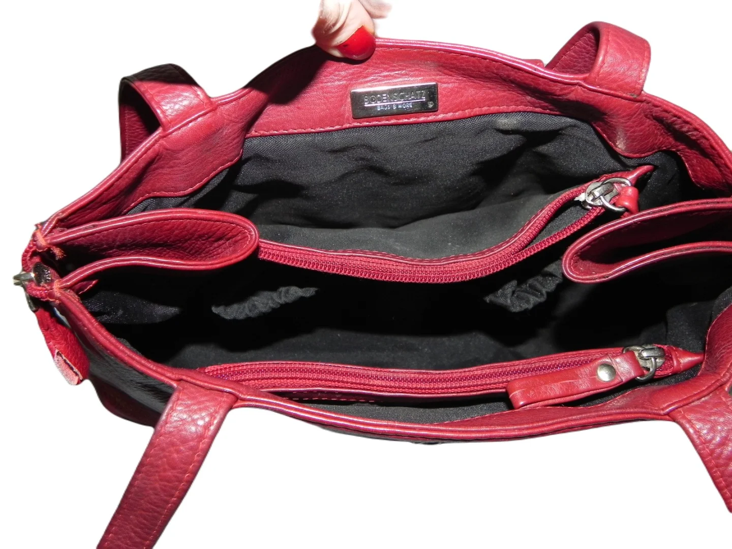 **BODENSCHATZ bags&more**kožna bordo torba preko ramena