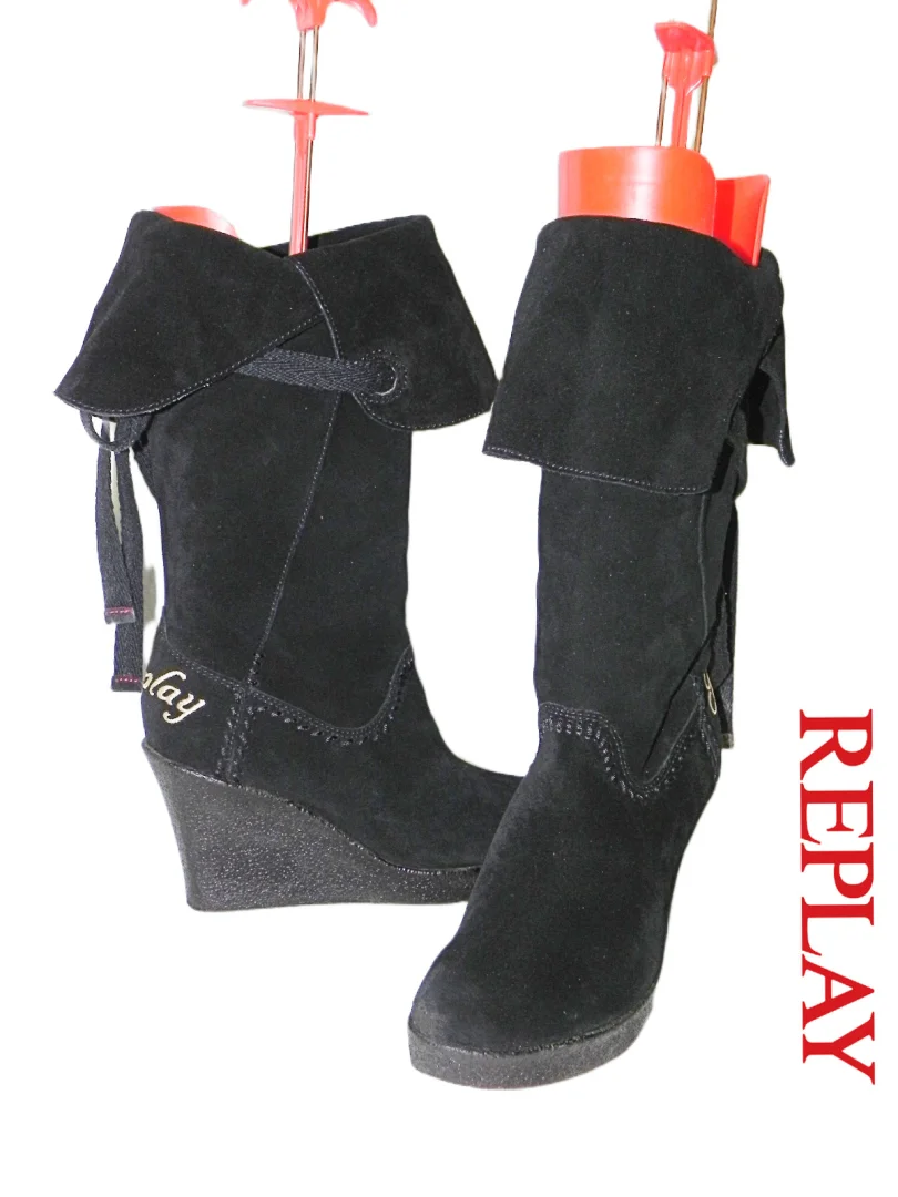 **REPLAY**kožne duge čizme-ortoped peta br.40