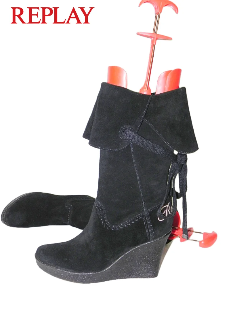 **REPLAY**kožne duge čizme-ortoped peta br.40