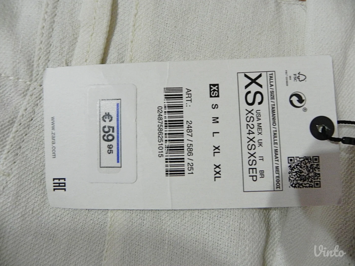 **ZARA** nove sa etiketom lanene pantalone vel.XS