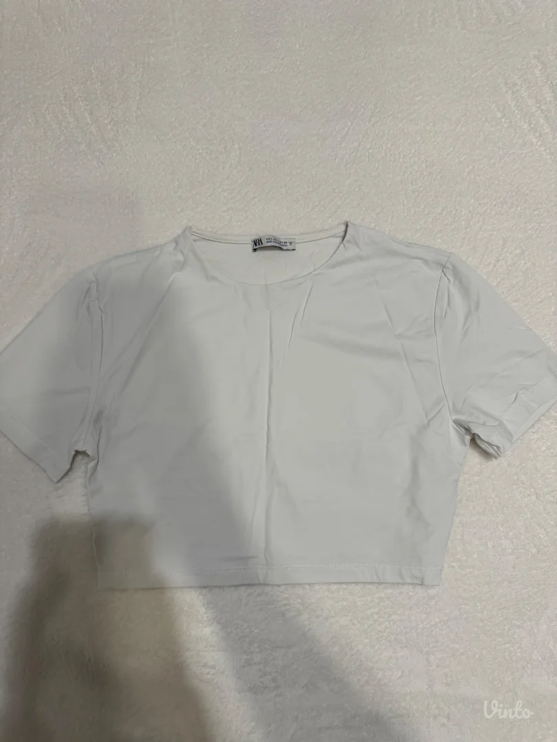 zara - crna i bela krop top majica