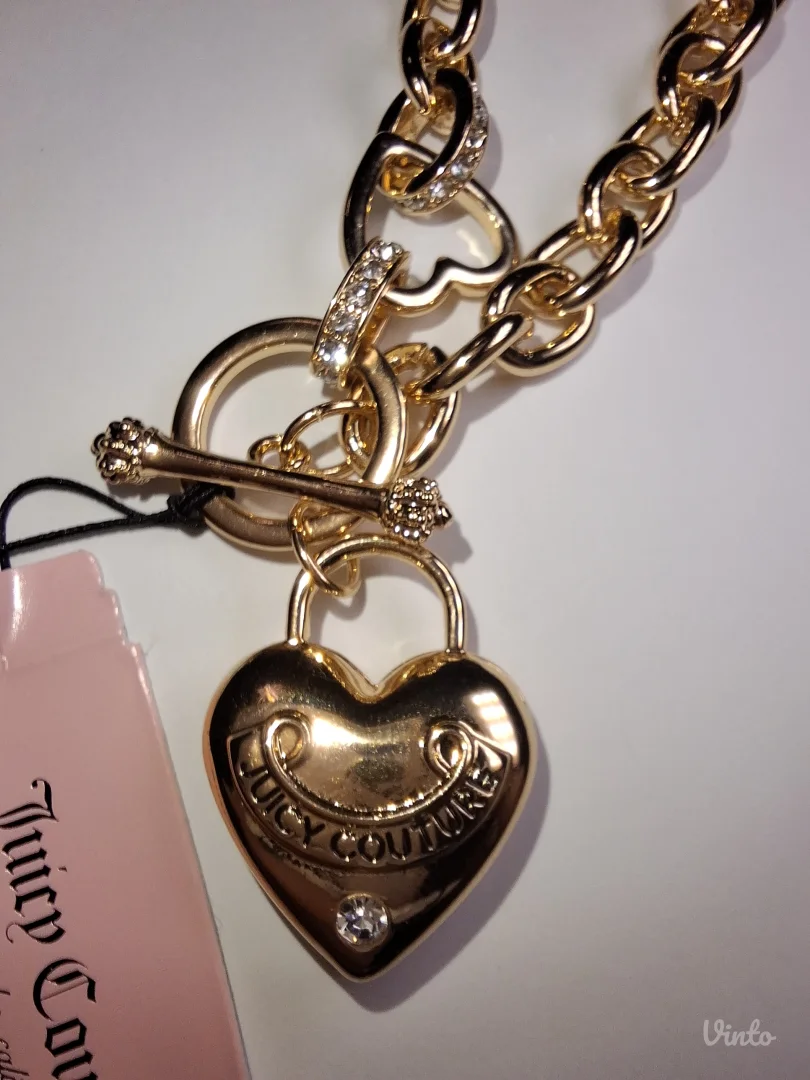NOVA zlatna Juicy Couture srce narukvica + kutija