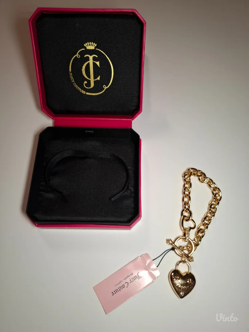 NOVA zlatna Juicy Couture srce narukvica + kutija