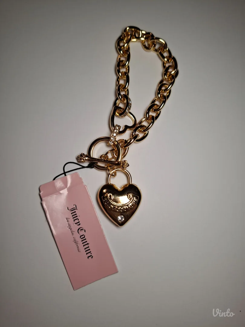 NOVA zlatna Juicy Couture srce narukvica + kutija