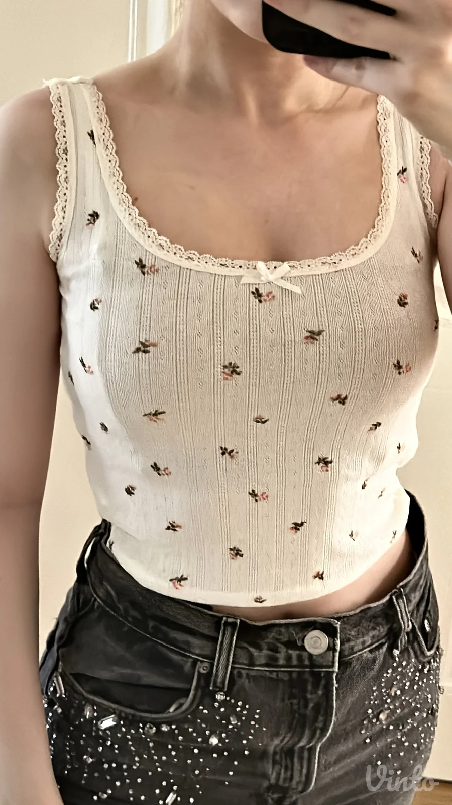 H&M top sa cveticima pamucni