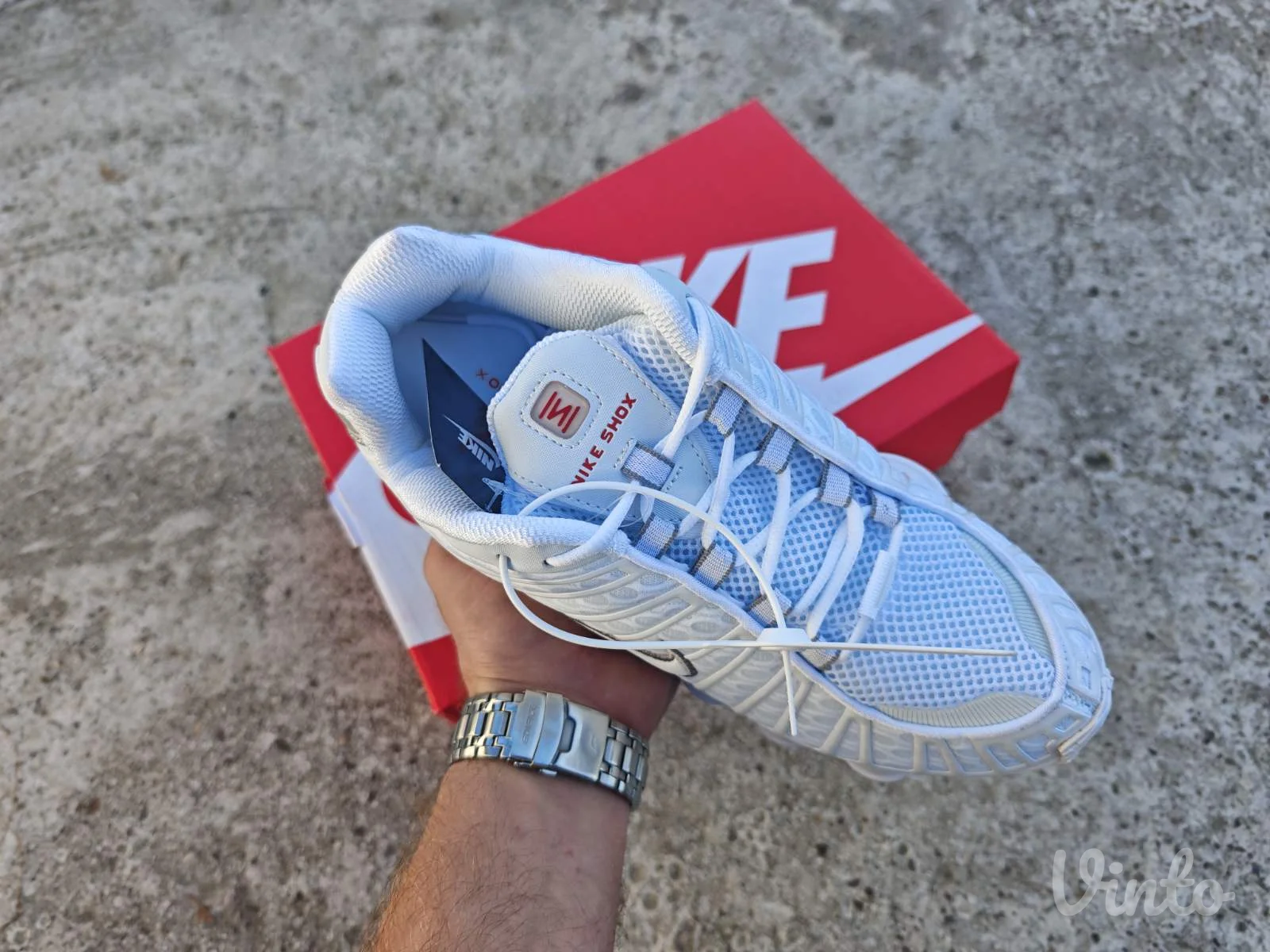 Nike Shox TL White Metallic Silver Max Orange