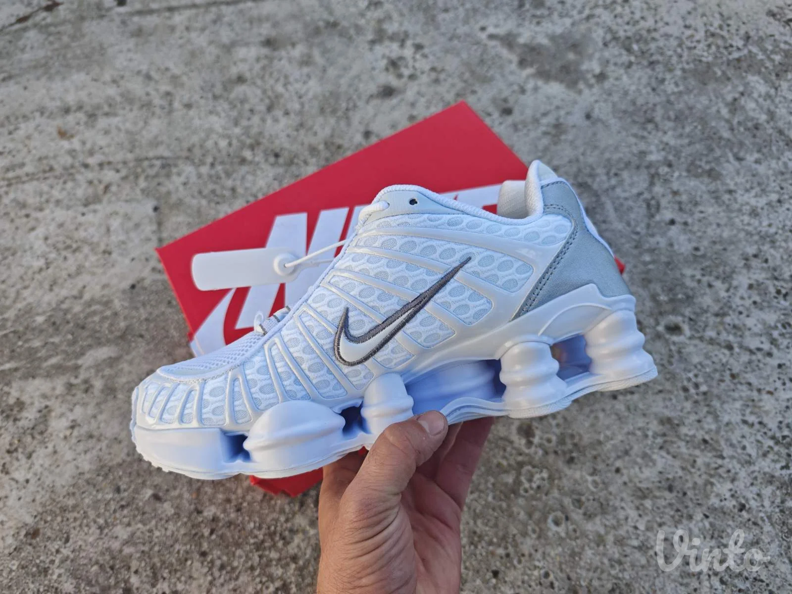 Nike Shox TL White Metallic Silver Max Orange
