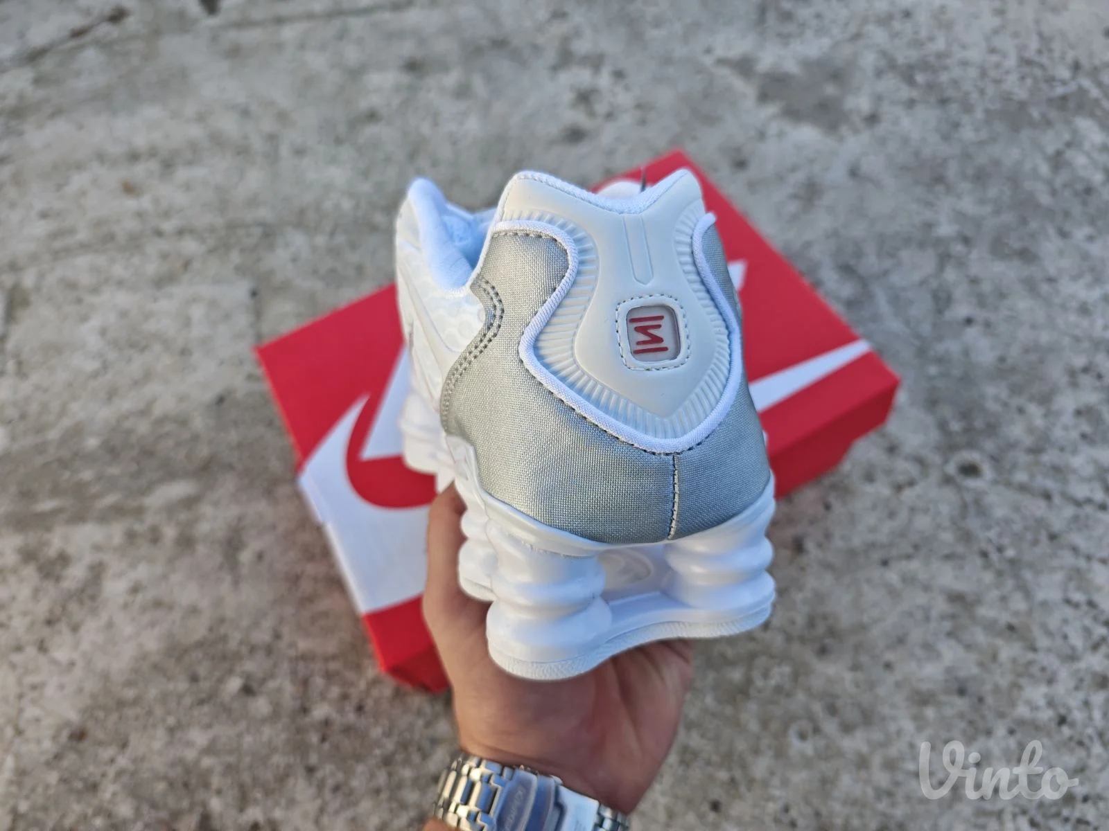 Nike Shox TL White Metallic Silver Max Orange