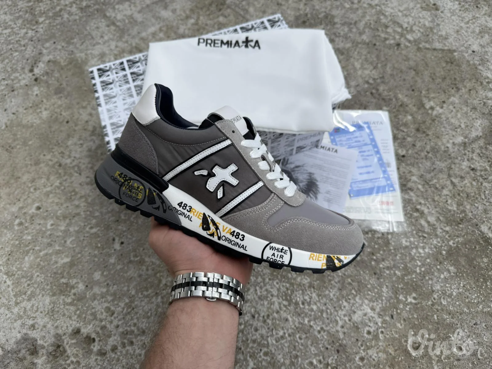 Premiata Grey Silver White