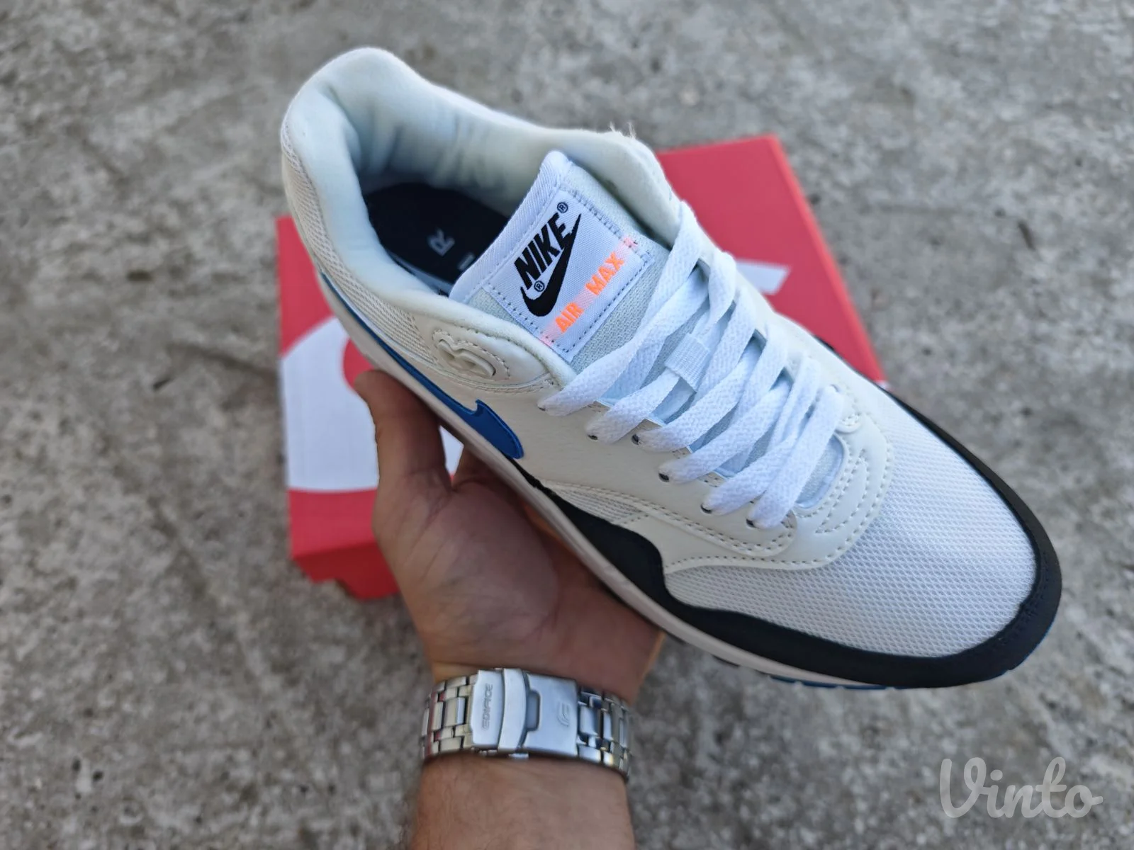 Nike Air Max 1 White Photo Blue Black