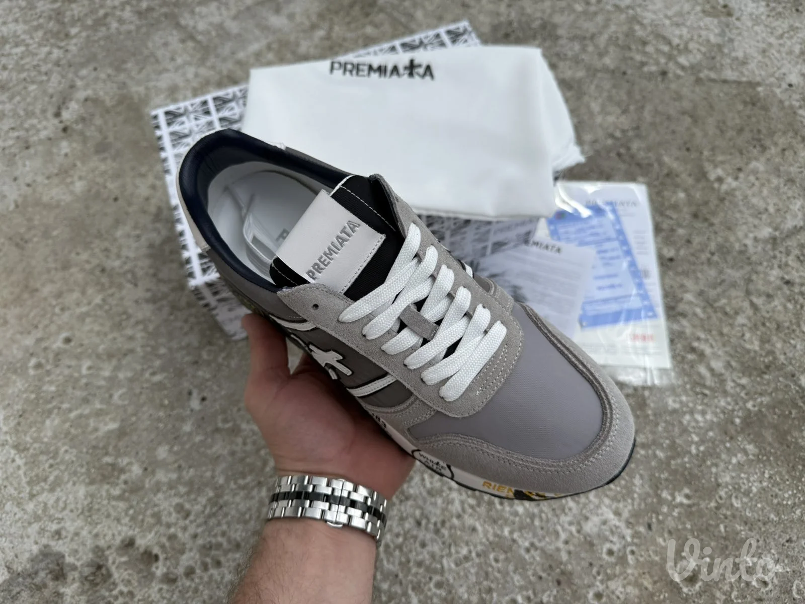 Premiata Grey Silver White