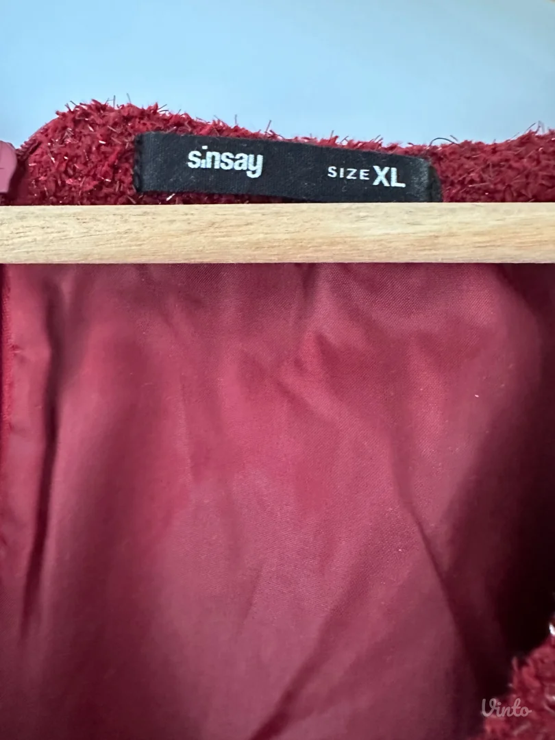 Naslov: Sinsay bordo haljina od tvida (XL) – Nošena jednom
