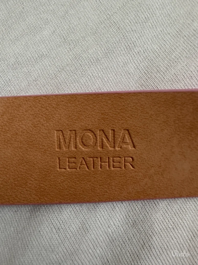 MONA kožni kaiš u ciklama boji (100 cm) – Novo