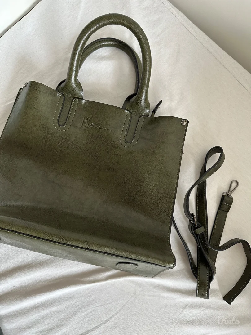 P.S. Fashion maslinasta torba – Oil wax efekat – Kao nova