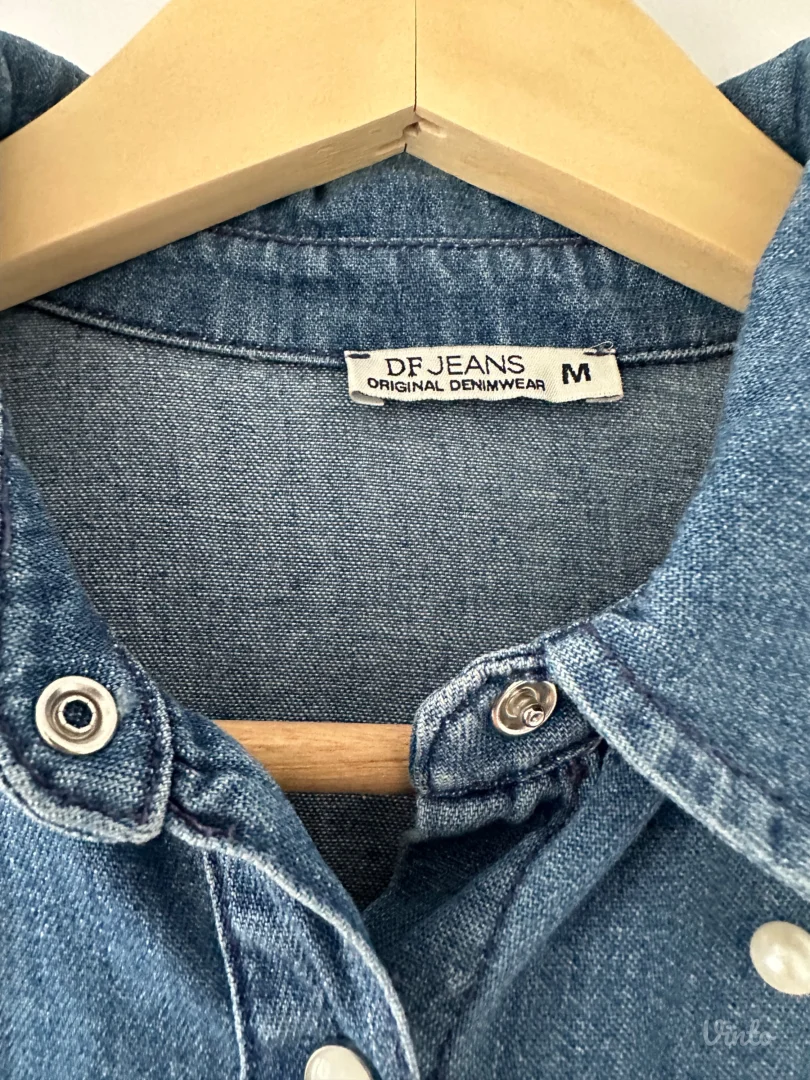 DeFacto oversized teksas košulja sa biserima (M) – Kao nova