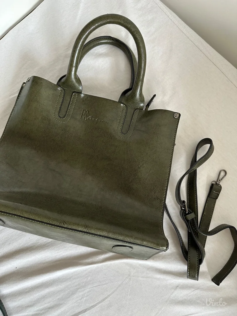 P.S. Fashion maslinasta torba – Oil wax efekat – Kao nova