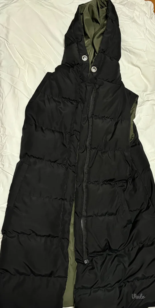 Dugački dvostrani prsluk sa kapuljačom