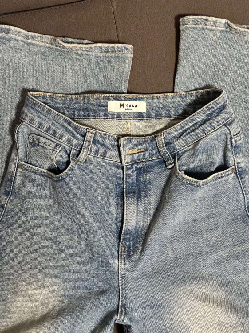 M'SARA Denim farmerke - Dubok struk (High Waist)