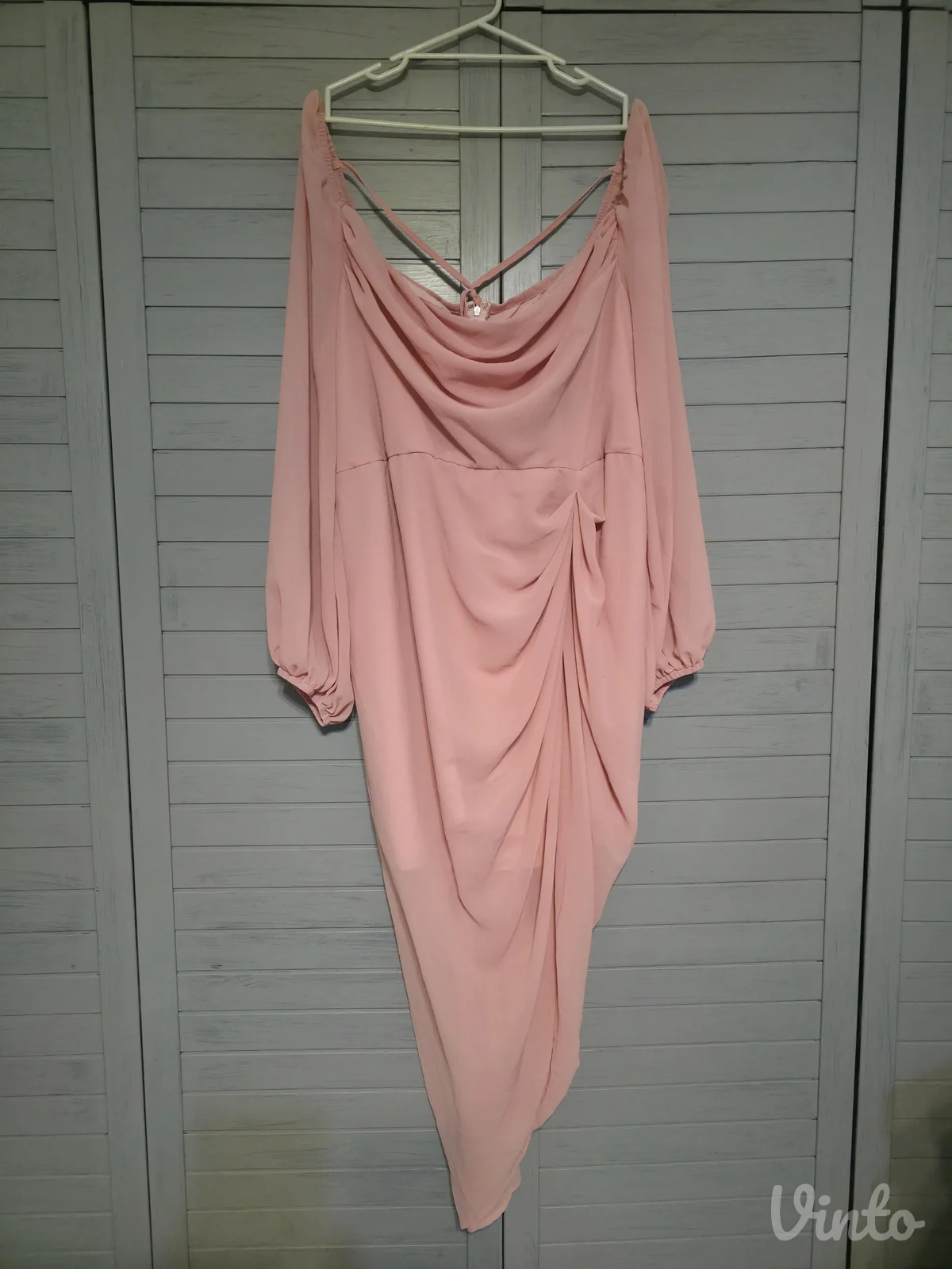 Svečana roze haljina plus size