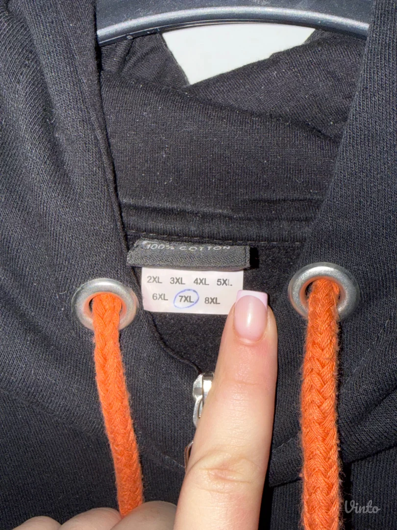 Crni muški duks na šnir 7XL