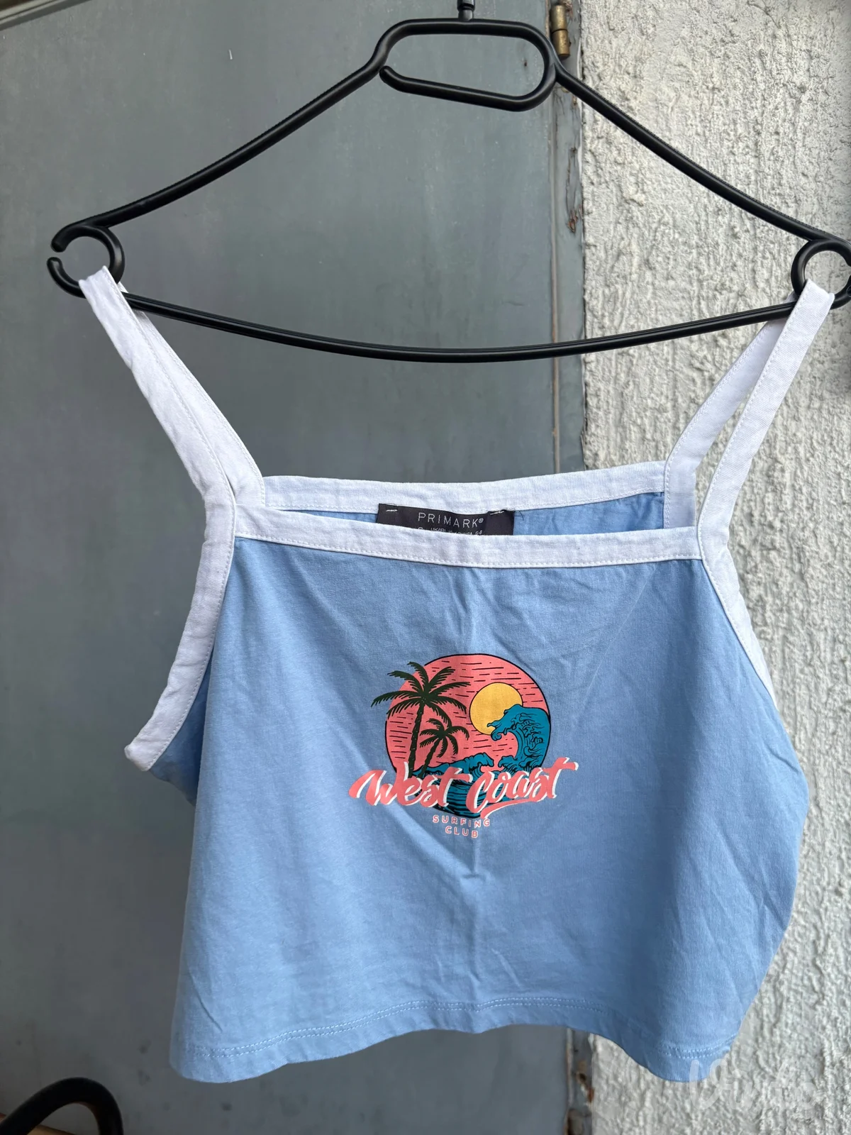 summer crop top plavi
