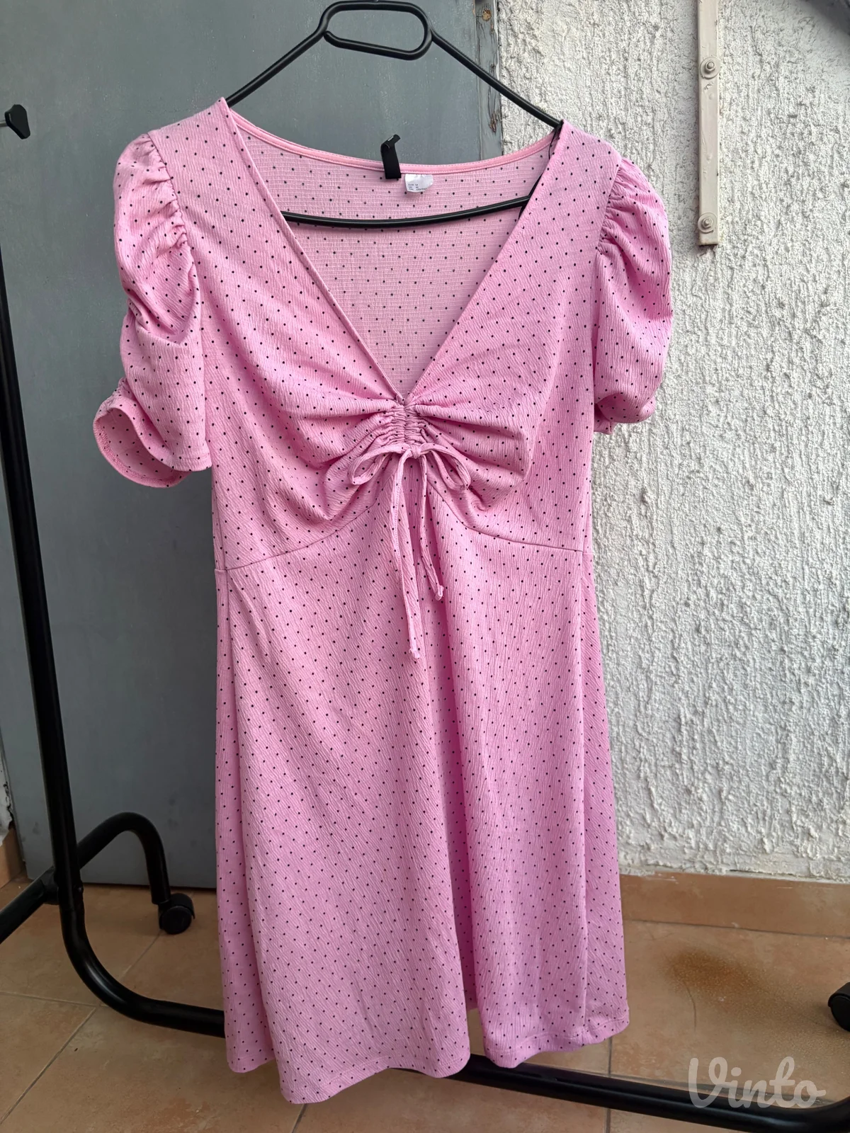vintage roze mini haljina