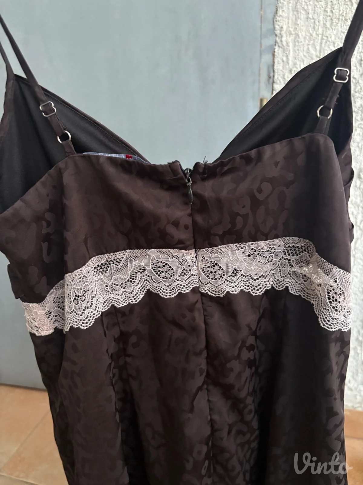 vintage haljina sa cipkom leopard print
