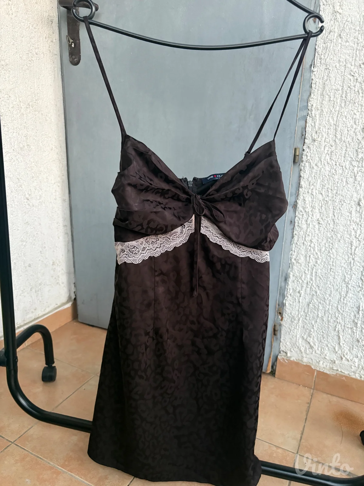 vintage haljina sa cipkom leopard print