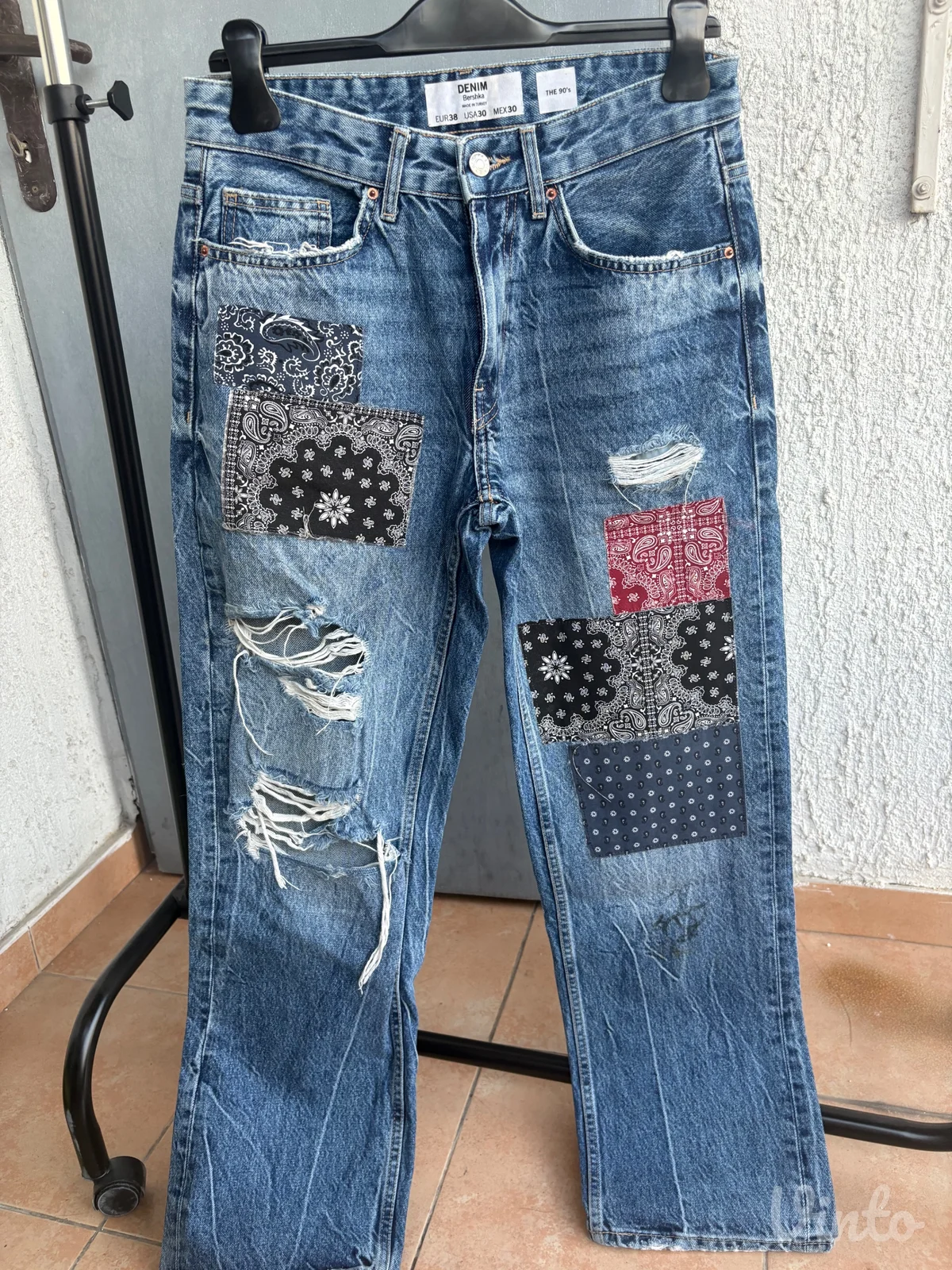 vintage teksas farmerke sa printom