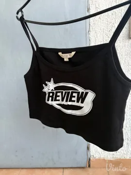 REVIEW y2k crop top crni