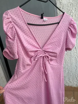 vintage roze mini haljina