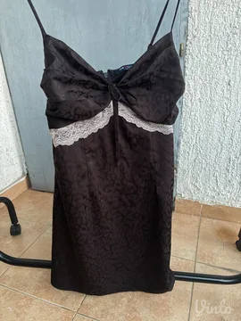 vintage haljina sa cipkom leopard print