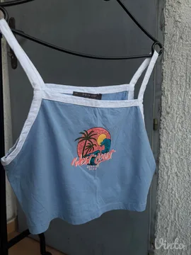 summer crop top plavi
