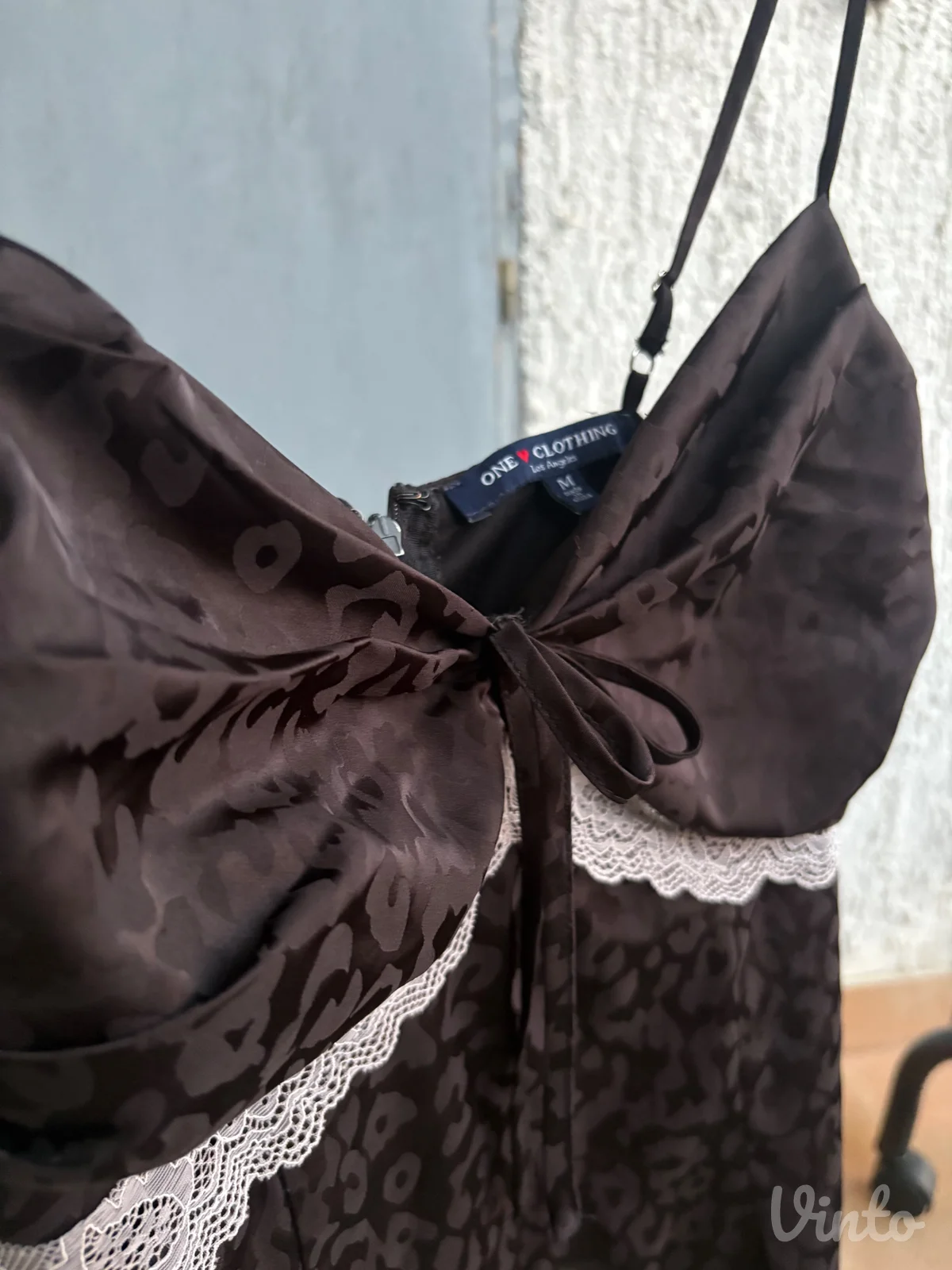 vintage haljina sa cipkom leopard print