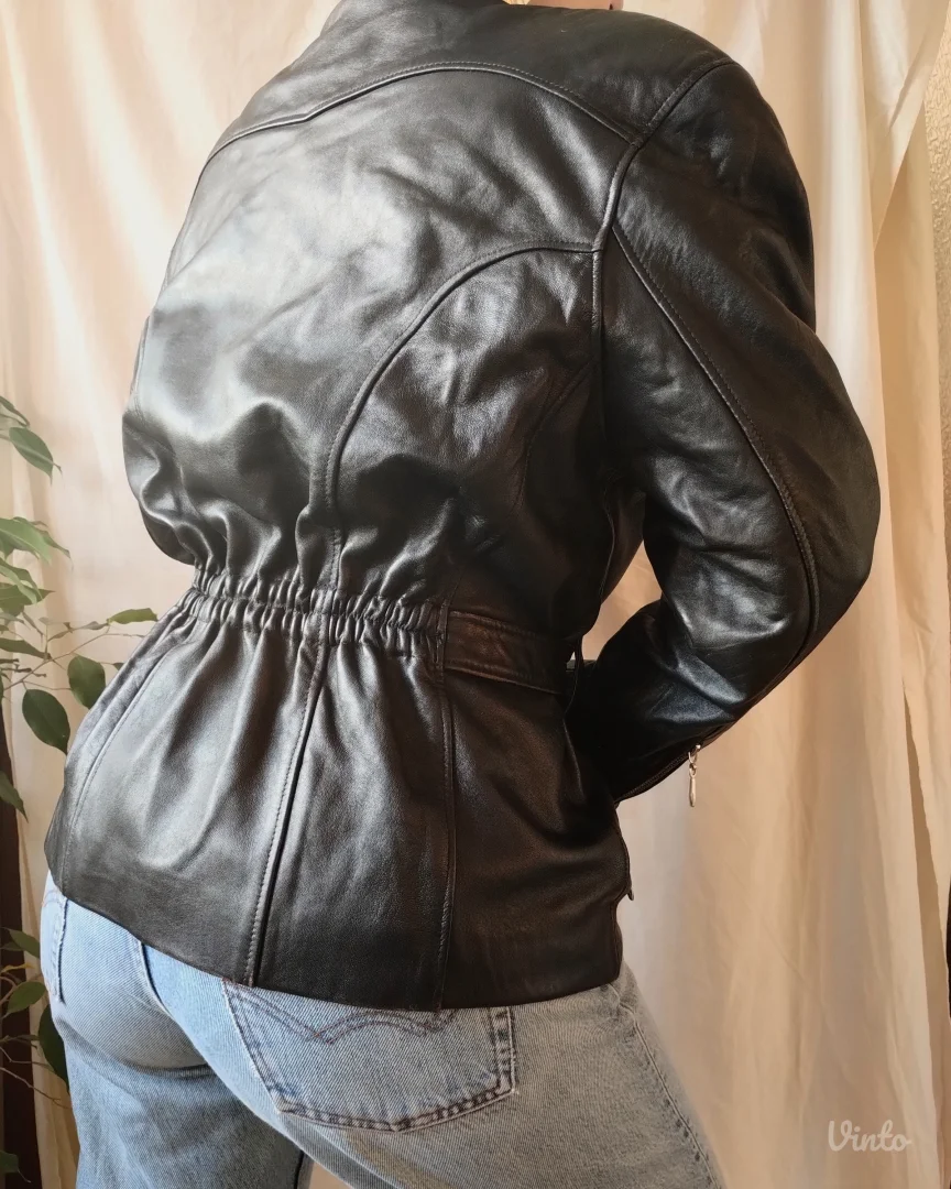 vintage BLACKY DRESS kožna jakna; vel. 40-42