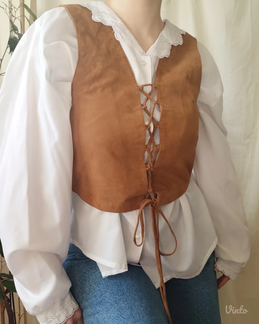 vintage kožni top