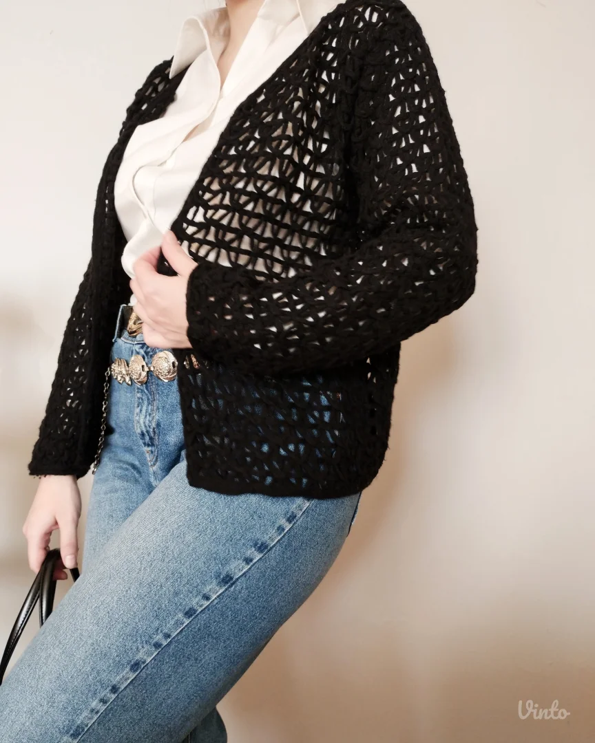 MORE&MORE crni pleteni kardigan