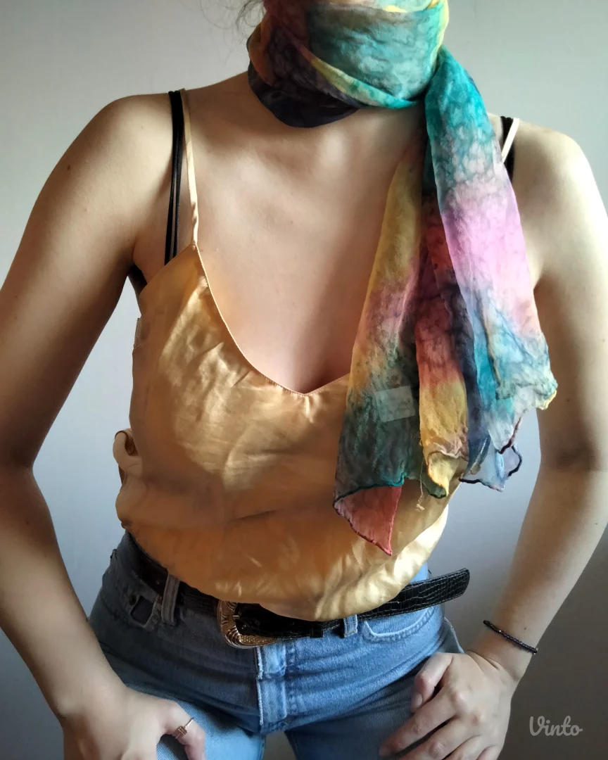 Svilena ešarpa SILK ROAD – ručno bojena