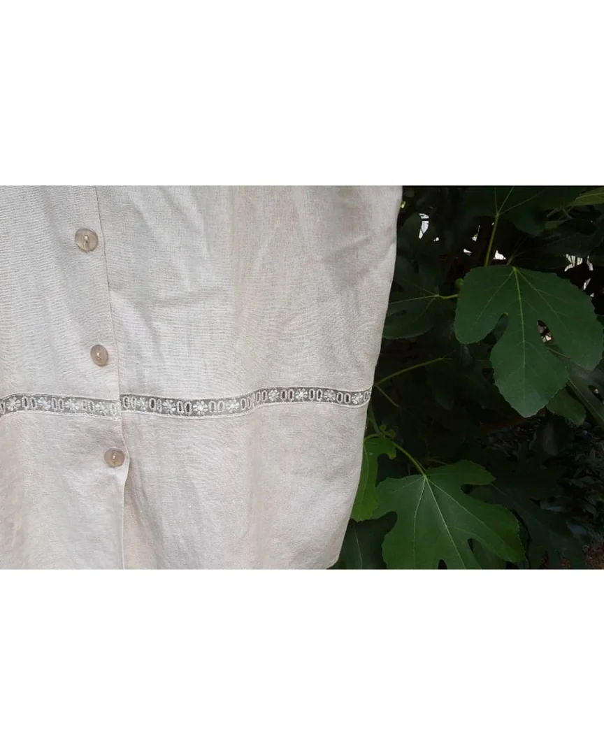 Bež oversized košulja sa cvetnom čipkom