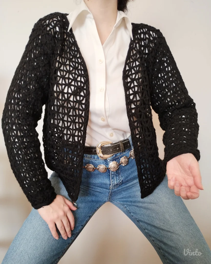 MORE&MORE crni pleteni kardigan