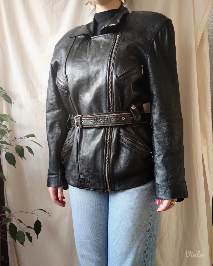 vintage BLACKY DRESS kožna jakna; vel. 40-42