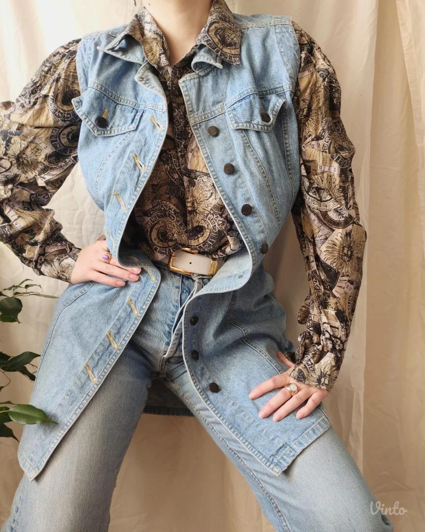 Y2K teksas haljina sa dugmićima