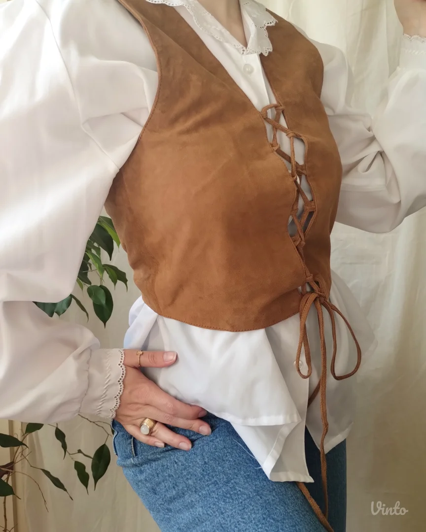 vintage kožni top