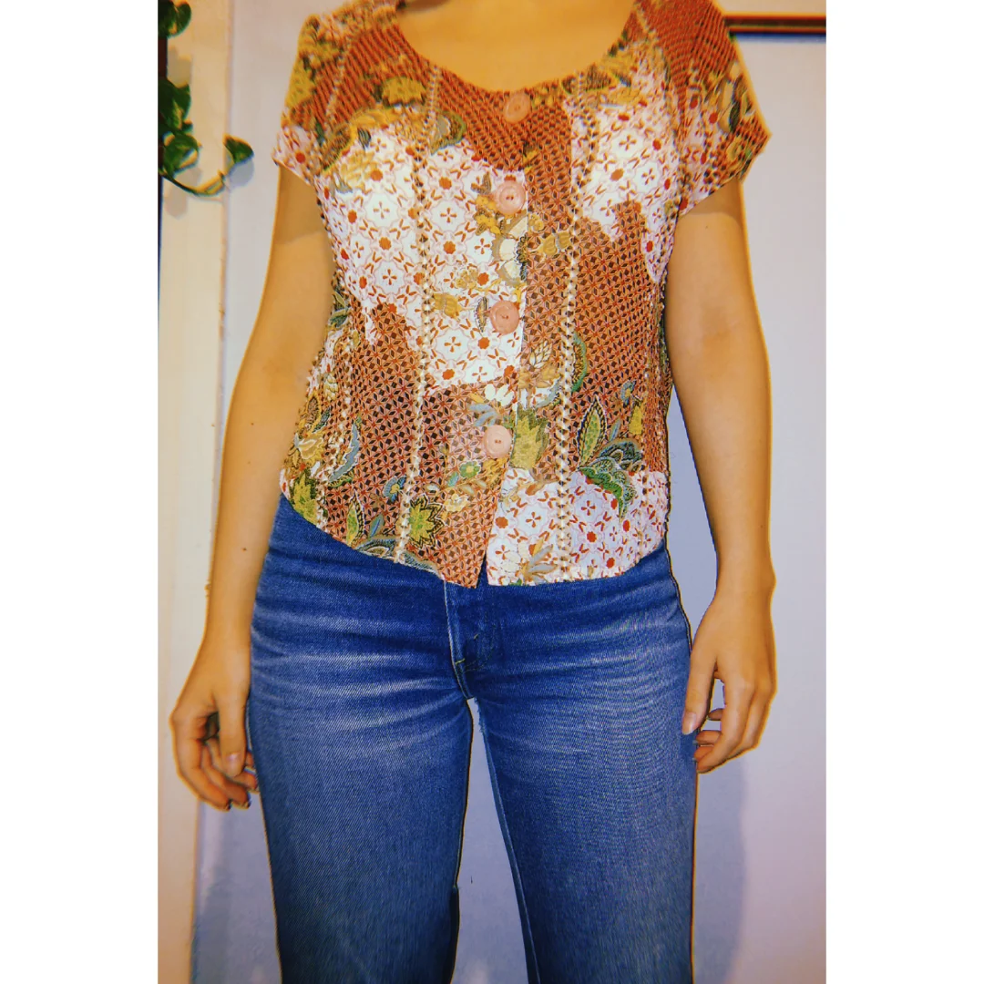 vintage inco cvetna košulja