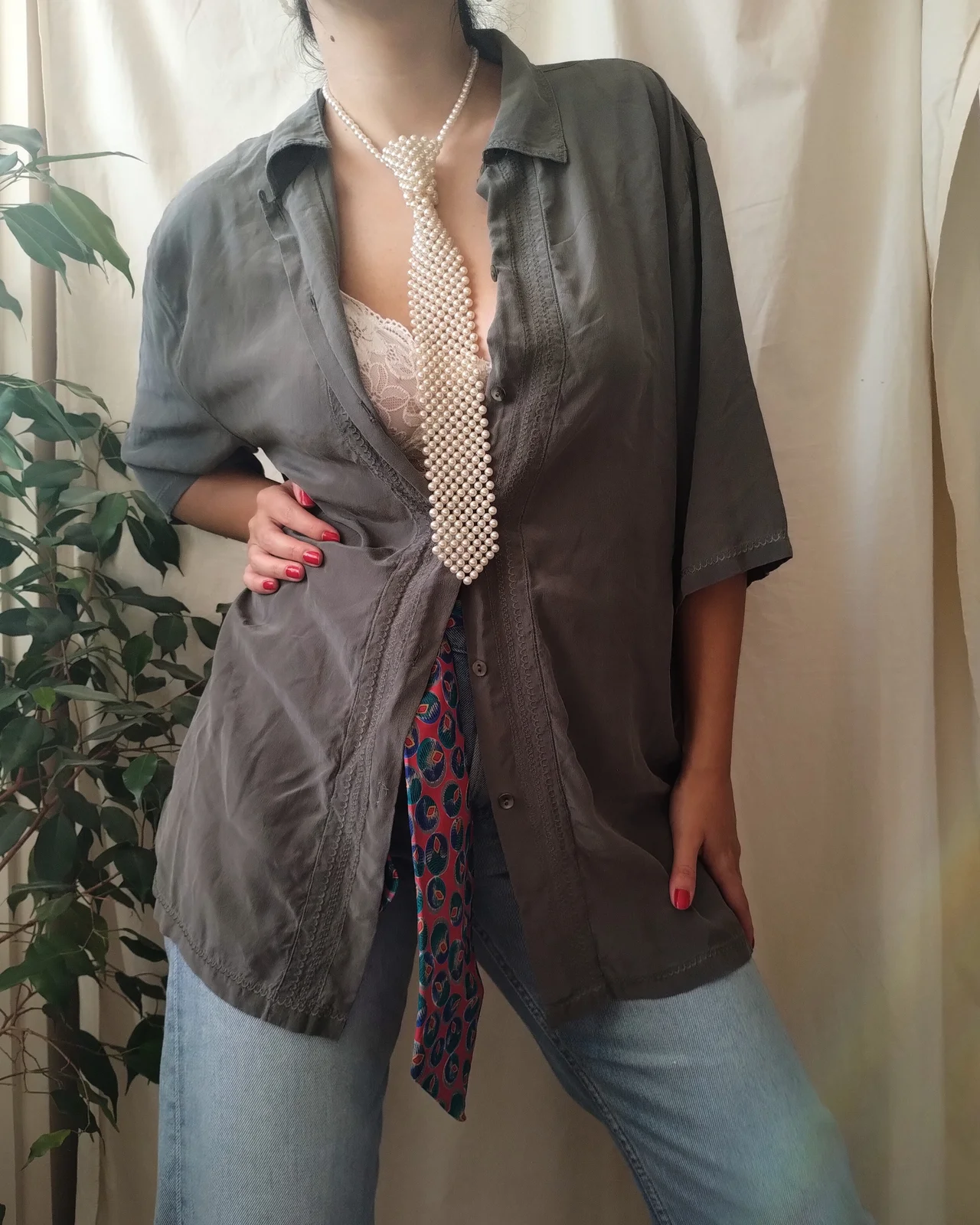 vintage svilena košulja