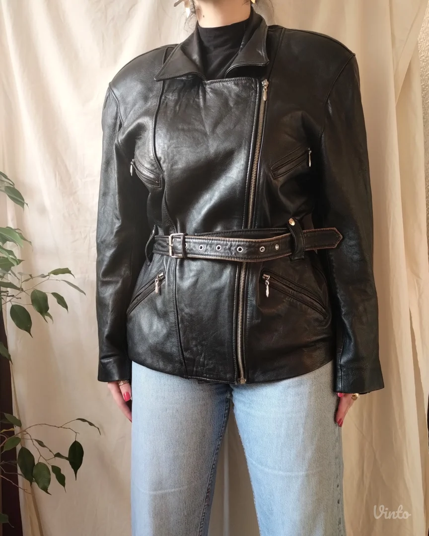 vintage BLACKY DRESS kožna jakna; vel. 40-42